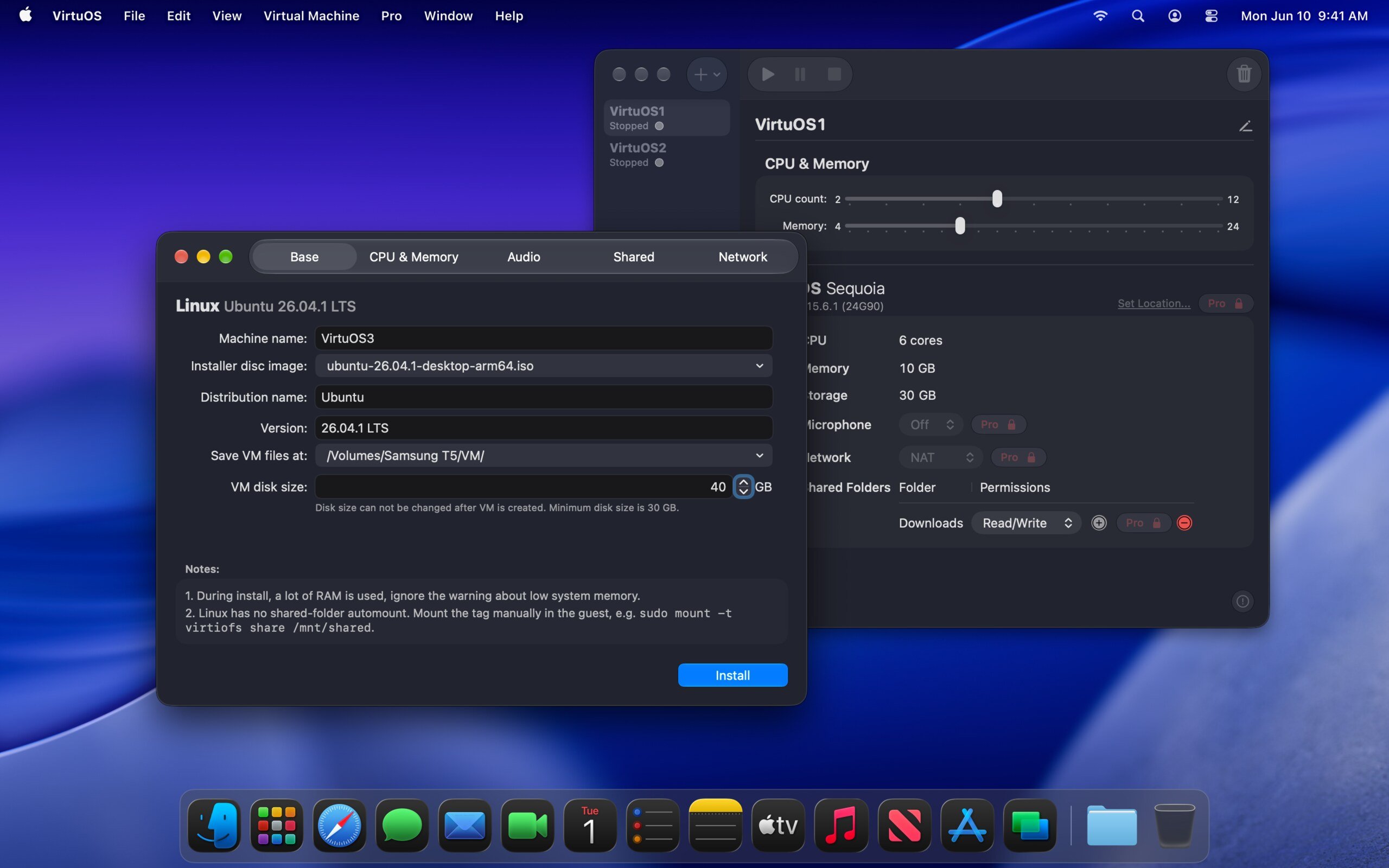 New Linux virtual machine from an ISO image
